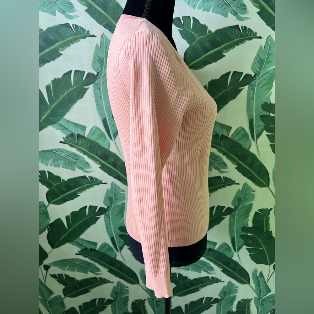 J Crew Supersculpt Ribbed Sweater Peach Orange Womens Medium - Picture 6 of 8